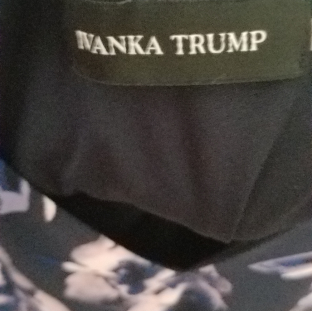 Navy blue floral Ivanka Trump dress - Picture 3 of 4